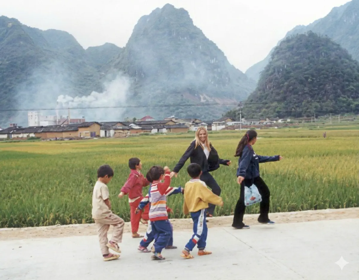 children on the road